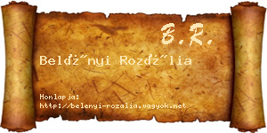 Belényi Rozália névjegykártya